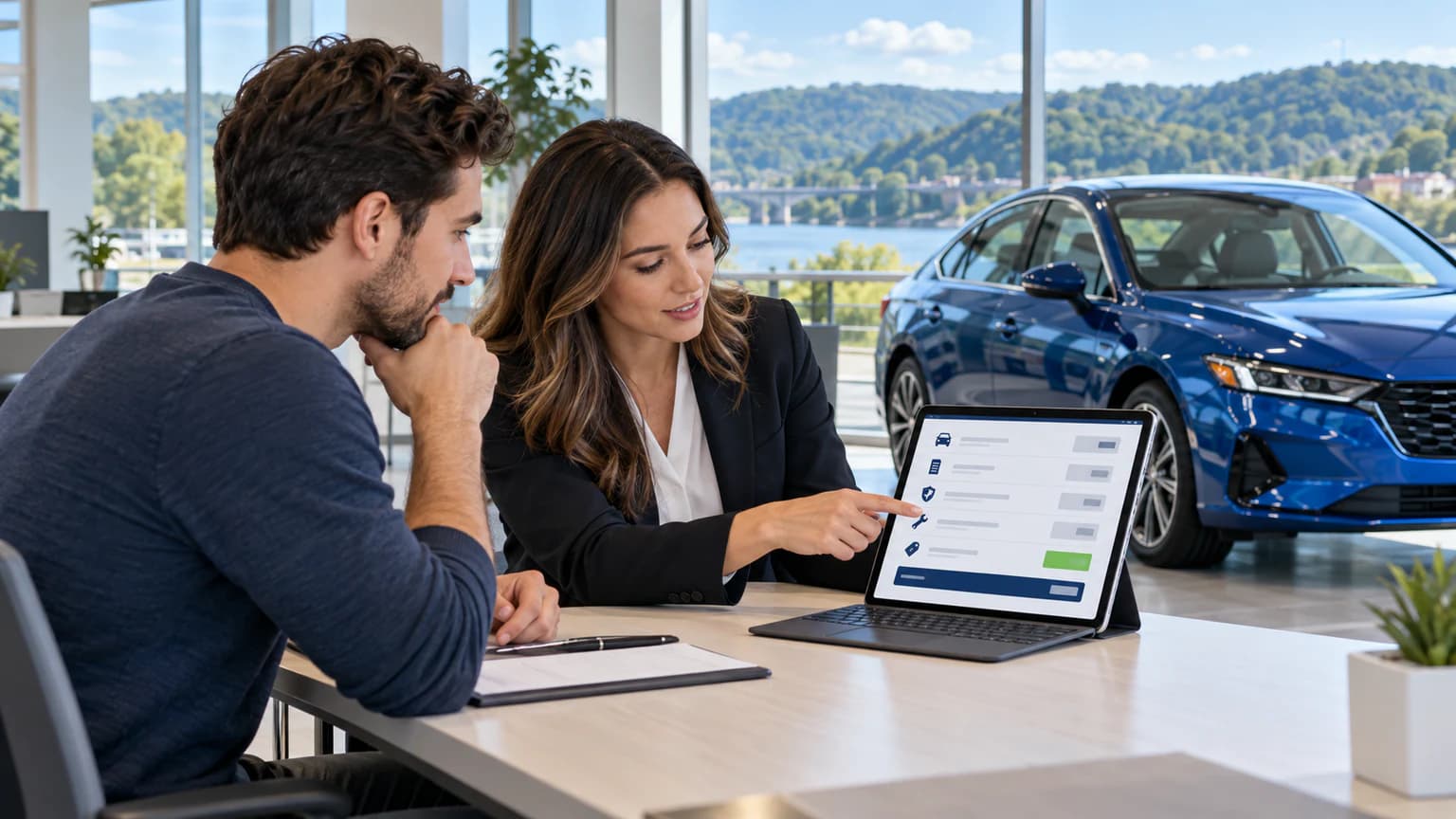 Pennsylvania car buyer reviewing itemized dealer charges